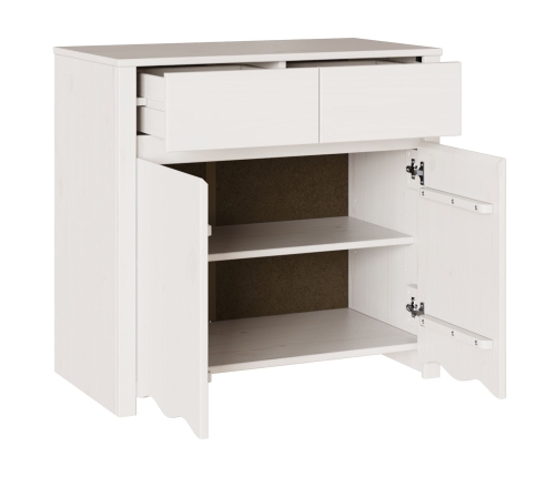 Aparador ""DRAMMEN"" Blanco 79x43x75,5 cm Madera Sólida de Pino