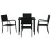 Set de Comedor de Jardín  de 5 Piezas Negro Poliratán