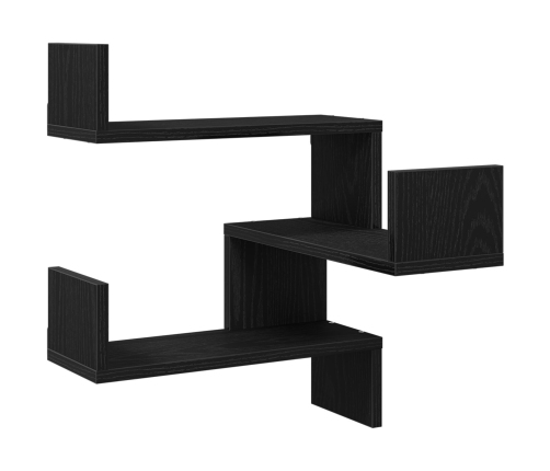 Estante de esquina  Negro Roble 40x40x49.5 cm Madera elaborada