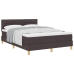 Cama con Somier  con Colchón Marrón Oscuro 140x200 cm Tela
