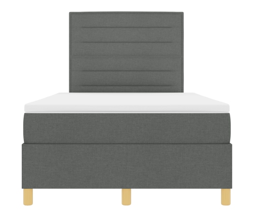Cama con Somier  Gris Oscuro 120x200 cm Tela