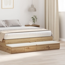 Mesa de Noche Roble Madera 150 x 36.5 x 16.5 cm Mesa de Noche
