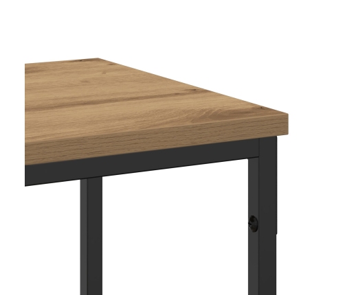 Mesa Consola  Roble Artesano 200x30x75 cm Madera Ingenierizada y Acero