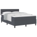 Cama con Somier de  con Colchón Gris Oscuro 160x200 cm Tela de Corduroy