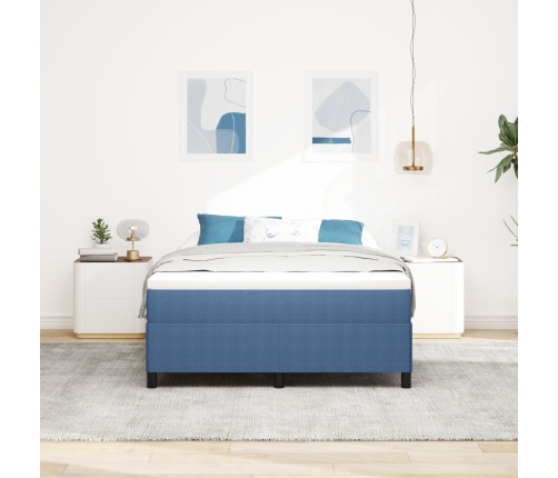 Estructura de Cama Azul 160x200 cm Tela de Corduroy