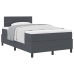 Cama con Box Spring  con Colchón Gris Oscuro 120x200 cm Tela de Corduroy