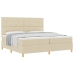Cama con Box Spring y Colchón Crema 200x200 cm Tela