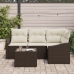 Conjunto de Sofás de Jardín Set de 5 Crema, Marrón