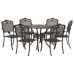 Conjunto de Comedor de Jardín de 7 Piezas de  en Aluminio Fundido Bronce