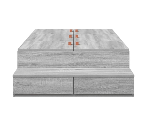 Estructura de Cama  Gris sonoma Madera 90 x 190 cm