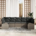 Conjunto de Sofá de Jardín  Conjunto de 7 Gris Oscuro Ratán