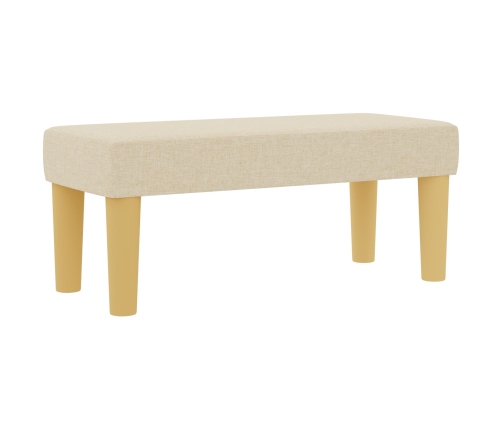 Cama con Somier  con Colchón y Banco Crema 90x200 cm Tela