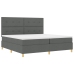 Cama con Box Spring y Colchón Gris Oscuro 200x200 cm Tela
