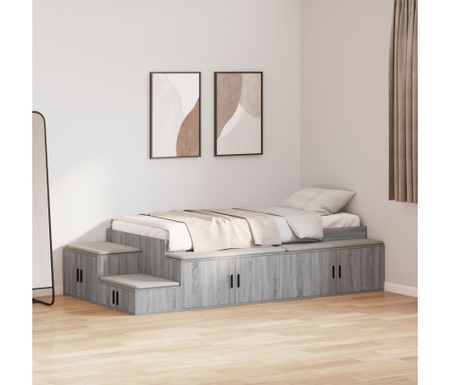Marco de Cama de Almacenamiento Gris Sonoma Madera elaborada