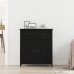 Aparador Negro de Roble 70x30x80 cm de Madera Ingenierizada y Acero