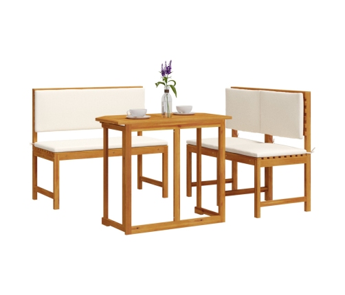 Conjunto de Comedor de Jardín de 4 Piezas de Madera Sólida de Acacia