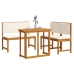 Conjunto de Comedor de Jardín de 4 Piezas de Madera Sólida de Acacia