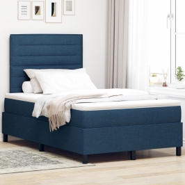 Cama con Somier  con Colchón Azul 120x200 cm Tela