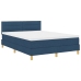 Cama Box Spring con Colchón & LED Azul 140x190 cm Tela
