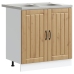 Gabinete de cocina  ""Lucca"" con doble lavabo en madera de roble artesanal