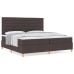 Cama con Box Spring  Marrón Oscuro 200x200 cm Tela