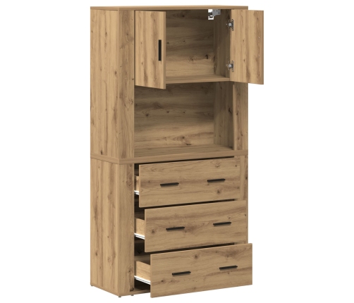 Armario Alto de Roble Artesanal 80x33x150 cm de Madera Elaborada