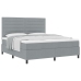 Cama con base de resortes  con colchón gris claro super king tela
