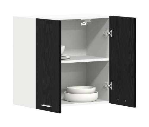 Gabinete Colgante de Roble Negro  60x31x60 cm Hecho de Madera Elaborada