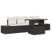 Conjunto de Sofá de Jardín   Conjunto de 5 Negro, Beige