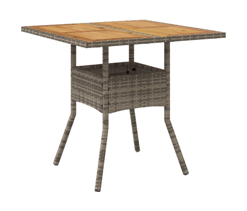 Juego de Comedor de Jardín de 5 Piezas con Cojines Gris Poliratán