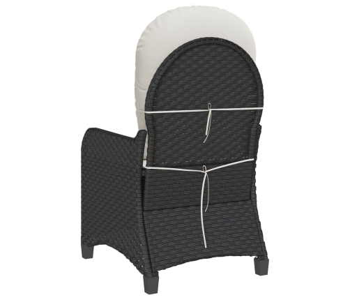 Sillón reclinable  con cojín de poliratán negro