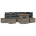 Conjunto de Sofá de Jardín  Set de 7 Gris Ratán