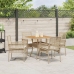 Conjunto de Comedor de Jardín  de 5 Piezas con Cojines Beige Polirratán