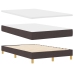 Cama con somier  con colchón y LED marrón oscuro 120x200 cm tela
