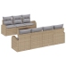 Conjunto de Sofá de Jardín de 8 Piezas con Cojines Beige de Ratán