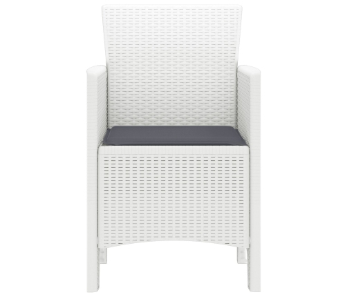 Silla de Jardín  Set de 2 Blanco, Antracita Polipropileno, Poliéster