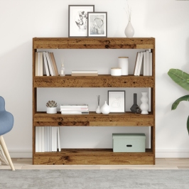 Armario para Libros/Divisor de Habitaciones - Madera Rústica - 100x30x103cm - Madera Elaborada