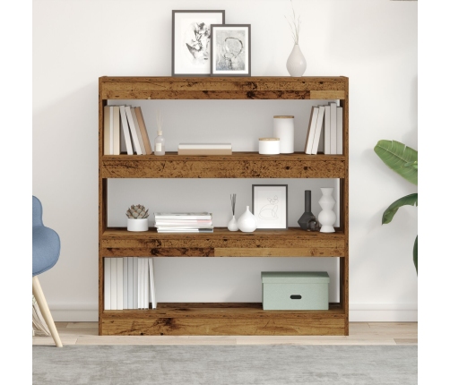 Armario para Libros/Divisor de Habitaciones - Madera Rústica - 100x30x103cm - Madera Elaborada