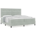 Cama Box Spring  con Colchón Gris Claro 200x200 cm Terciopelo