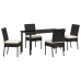 Conjunto de Comedor de Jardín  de 5 Piezas Negro Poliratán