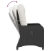 Sillón reclinable  con cojín de poliratán negro