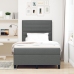 Cama con Box Spring  con Colchón Gris Oscuro 120x200 cm Tela