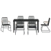 Conjunto de comedor de jardín de 7 piezas  Negro Ratán PVC