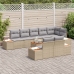 Conjunto de sofá de jardín de 9 piezas con cojines beige poliratán acacia