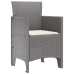Silla de jardín  Conjunto de 4 Gris claro con cojines de crema
