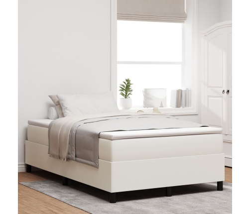 Cama con Base con Colchón Crema 120x200 cm Tela de Corduroy
