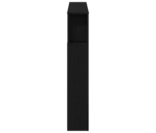Cabecero de Almacenamiento  con Luces LED Roble Negro 120x18,5x103,5 cm