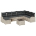 Conjunto de Sofá de Jardín  Conjunto de 9 Beige y Negro Ratan