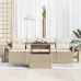 Conjunto de Sofás de Jardín de 5 Piezas con Cojines Beige de Poliratán