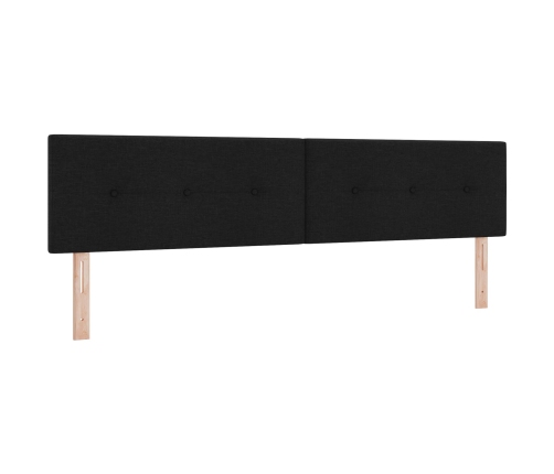 Cama con Muelles y Colchón Negra 200x200 cm Tela